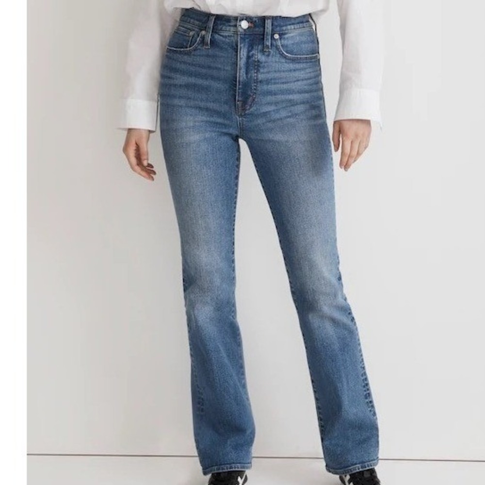 Madewell Skinny Flare Jeans Fairson Wash High Rise Denim Cotton Blend Size 27